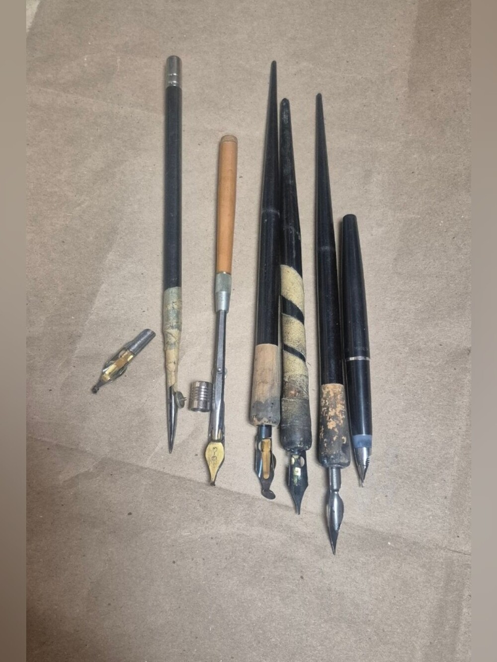 Vintage Drafting Calligraphy Pen Nib Tool Lot Dip Pens Mechanical Pencil Parts